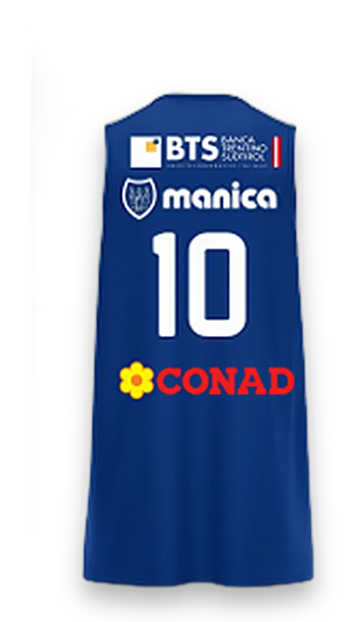 Canotta minibasket, retro blu con BTS, Manica e Conad