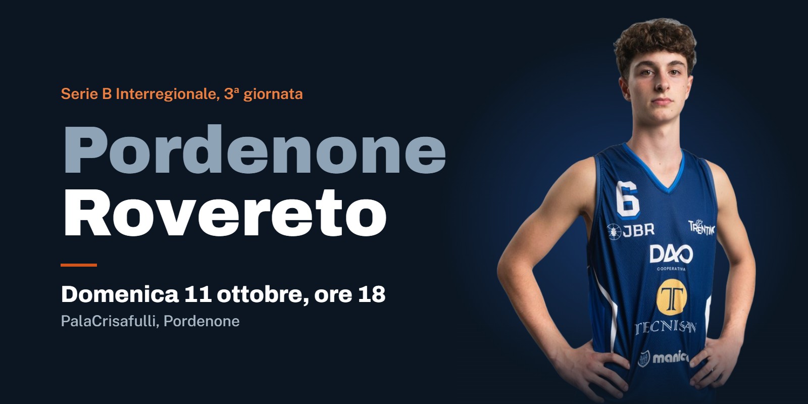Sistema Basket Pordenone – Tecnisan Rovereto, domenica 11 ottobre ore 18 al PalaCrisafulli